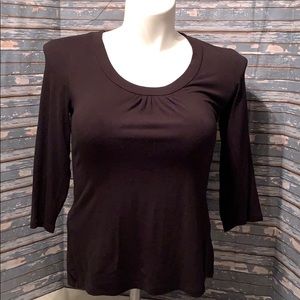 Liz Claiborne Black 3/4 Sleeve Tee